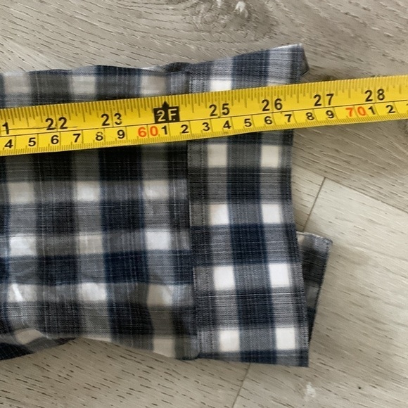Theory Blue and white Plaid Button Down‎ size L casual dressy - Picture 9 of 11